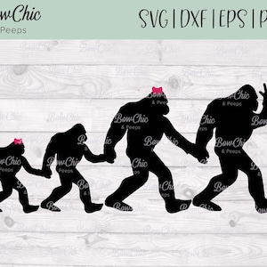 Bigfoot Familie SVG | Vierköpfige Familie svg | Daddy Big Foot svg | Bigfoot SVG | Baby Big Foot svg | Geschnittene Datei | Bigfoot | Großer Fuß