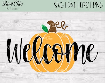 Welcome Pumpkin svg | Hello Fall svg | Fall svg | Fall svg Designs | Fall Cut Files | Pumpkin Patch | Pumpkin svg | Fall Doormat svg