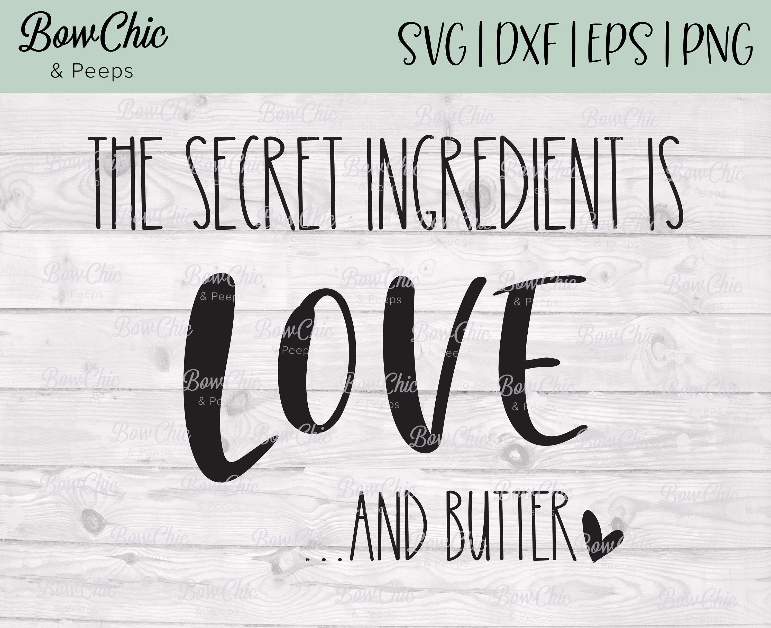 Wandschild „The Secret Ingredient Is Love & Butter“ – Lustige Küchendeko Im Bauernhaus-Stil