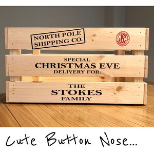 Personalised Large Family Christmas Eve Wooden Crate