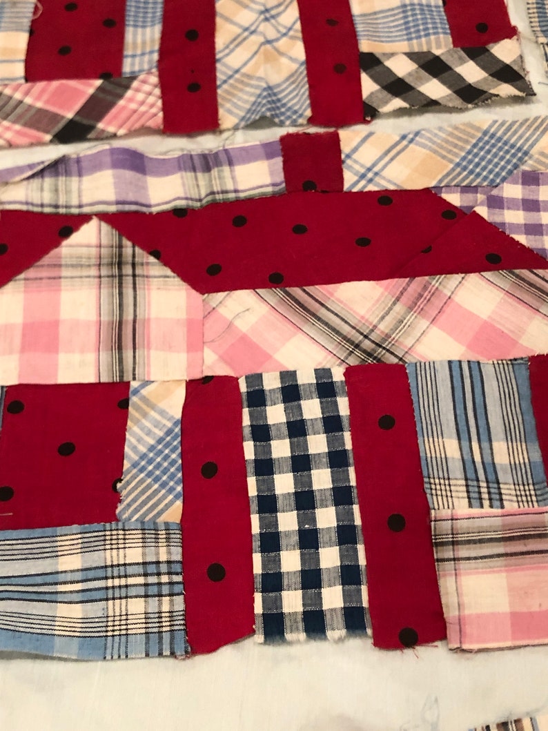 Early 20th Century Hand Pieced School House Quilt Blocks Etsy