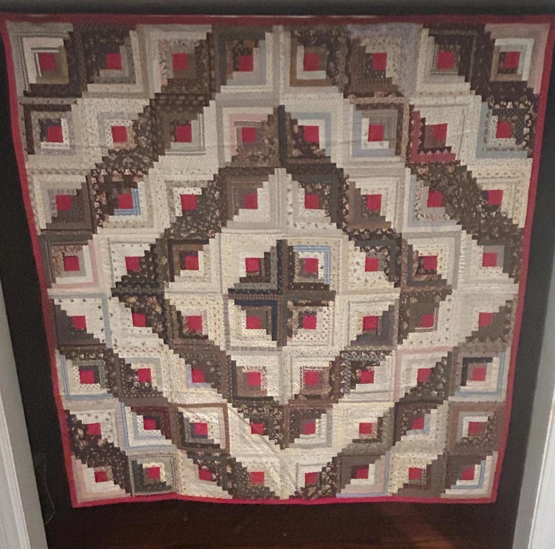 19th Century Wall Hanging Log Cabin Quilt - Etsy