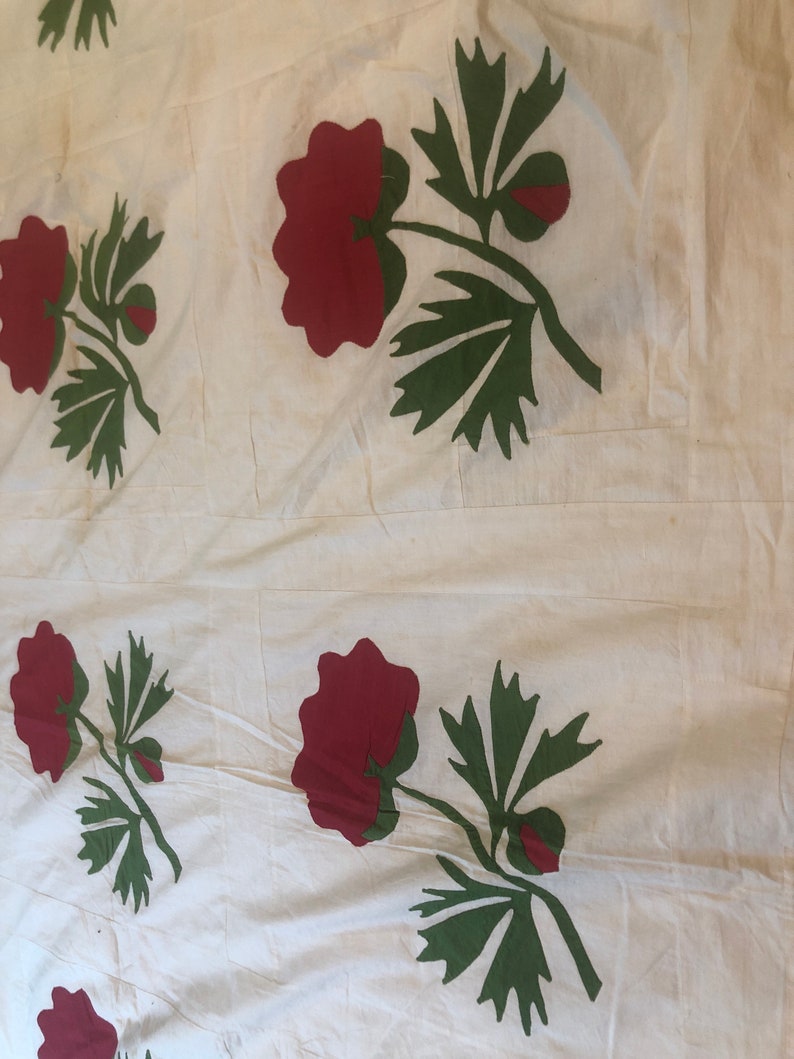 Antique Applique Quilt Top Etsy