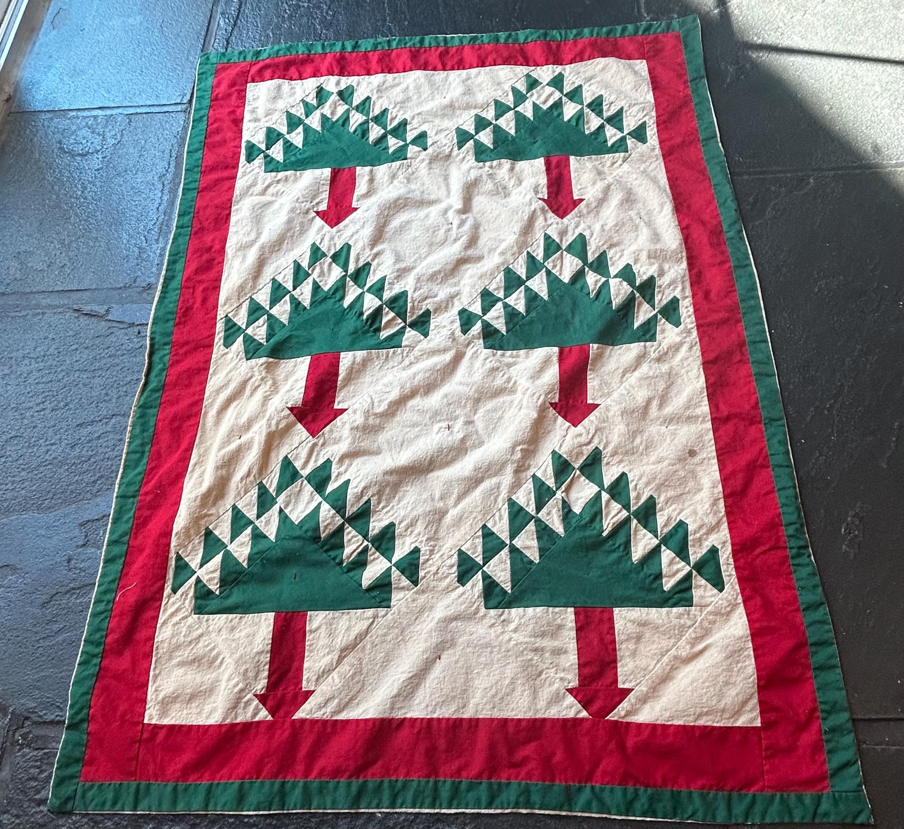 ヴィンテージキルト　アメリカ　ベビーキルト USA☆アンティークキルト ベビーキルト その他インテリア雑貨