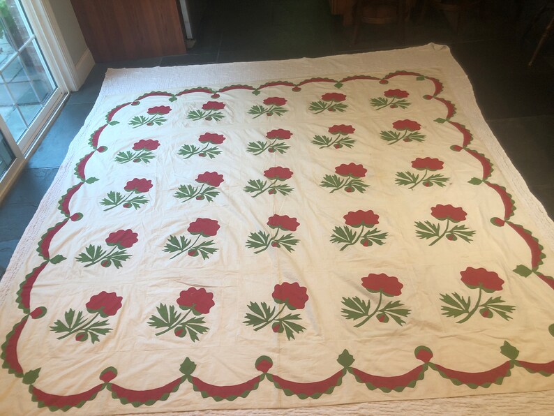 Antique Applique Quilt Top Etsy