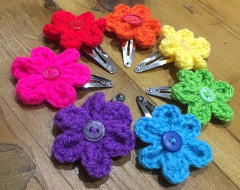 Rainbow hair clip set