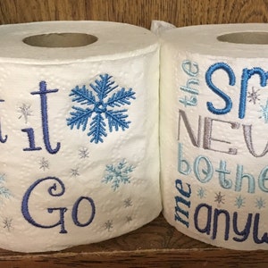 Let it Go Bundle Divertenti disegni da ricamo per macchina per la carta igienica - DOWNLOAD immediato