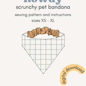 Howdy - scrunchy pet bandana digital pattern
