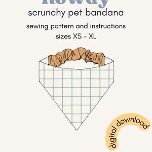 Howdy - scrunchy pet bandana digital pattern