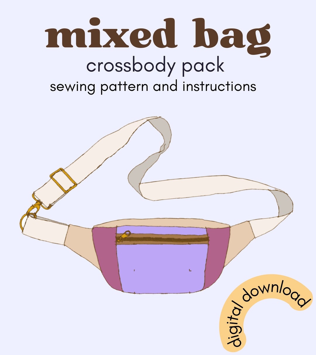Mixed Bag - Crossbody Pack Digital Pattern - Etsy UK