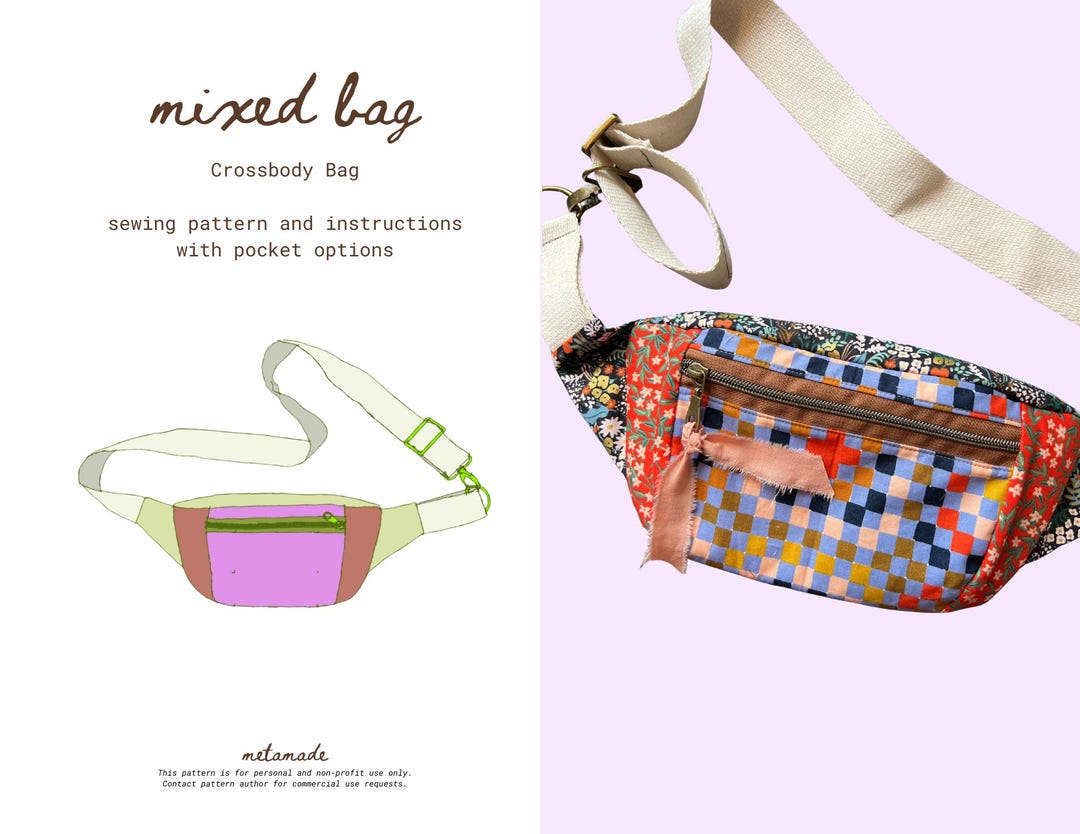 Mixed Bag - Crossbody Pack Digital Sewing Pattern - Etsy