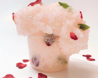 Enchanted Rose Bingsu Slime, Crunchy ASMR Slime, Stress Relief