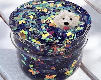 Lavender Crunchy Slime, Sakura Sequins, Charm Included