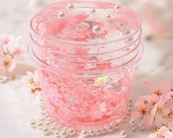Sakura Bomb Crunchy Slime: Avo Bath Scented, Charm & Pearls