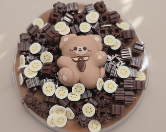 Graham Bear Cereal Lego Block Crunchy Slime - Chocolate Slime - Banana Slime - Kawaii - Party Gift - Gift for teens - by DearSlime