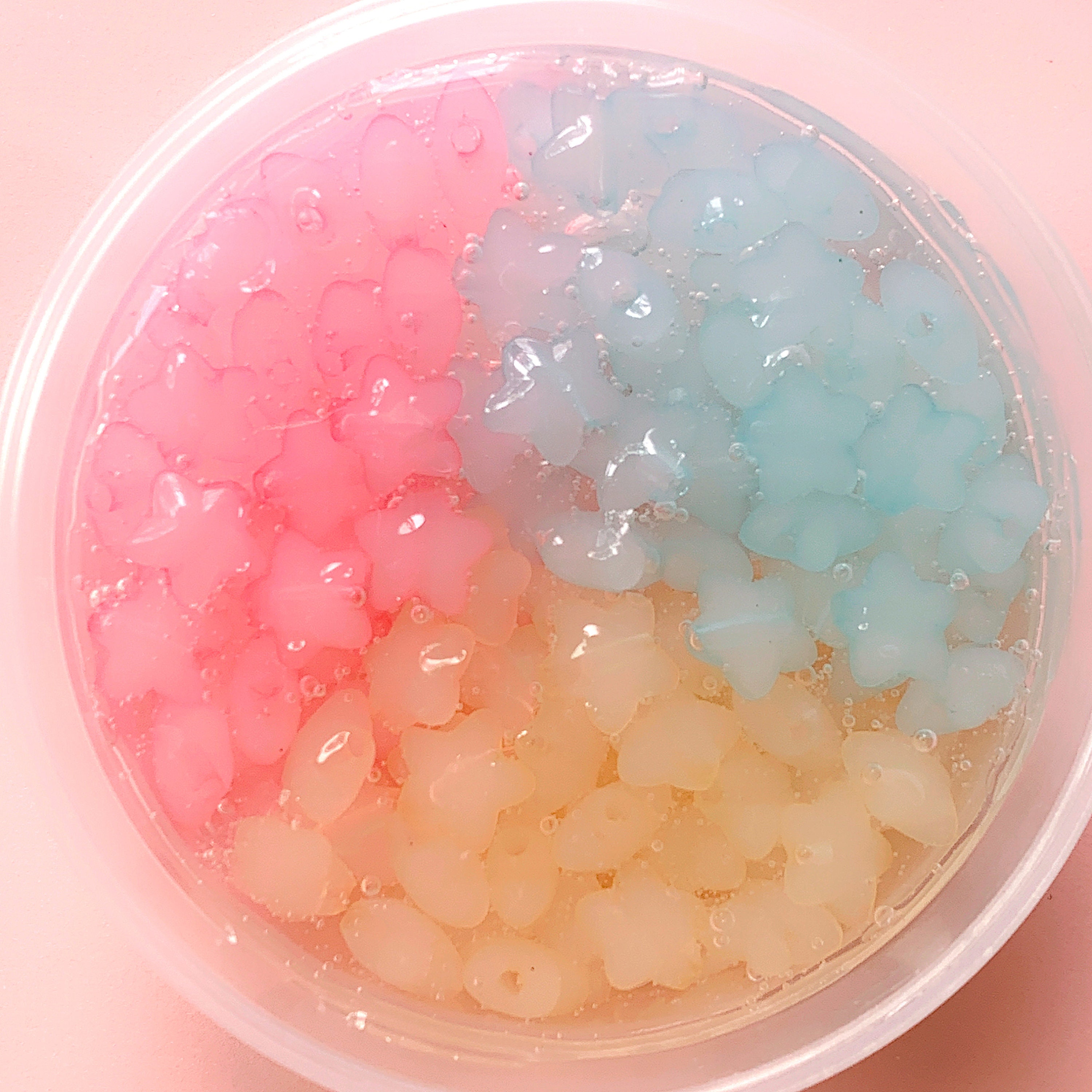 Bingsu Slime candycane Crunch SCENTED Clear Rainbow Bingsu Bead Crunchy  ASMR With Candy Cane Charm 