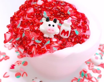Cow in Milk Butter Bingsu Slime, ASMR, Stress Relief