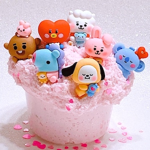 BTS Love Snow Fizz Slime, Select Your bias! Bubblegum scented, Kpop inspired, Therapy Dough, Stress-Relief kit, Gift for teen, by Dear Slime