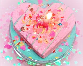 Birthday Cake Butter Slime, DIY Clay Topping, Scented Slime