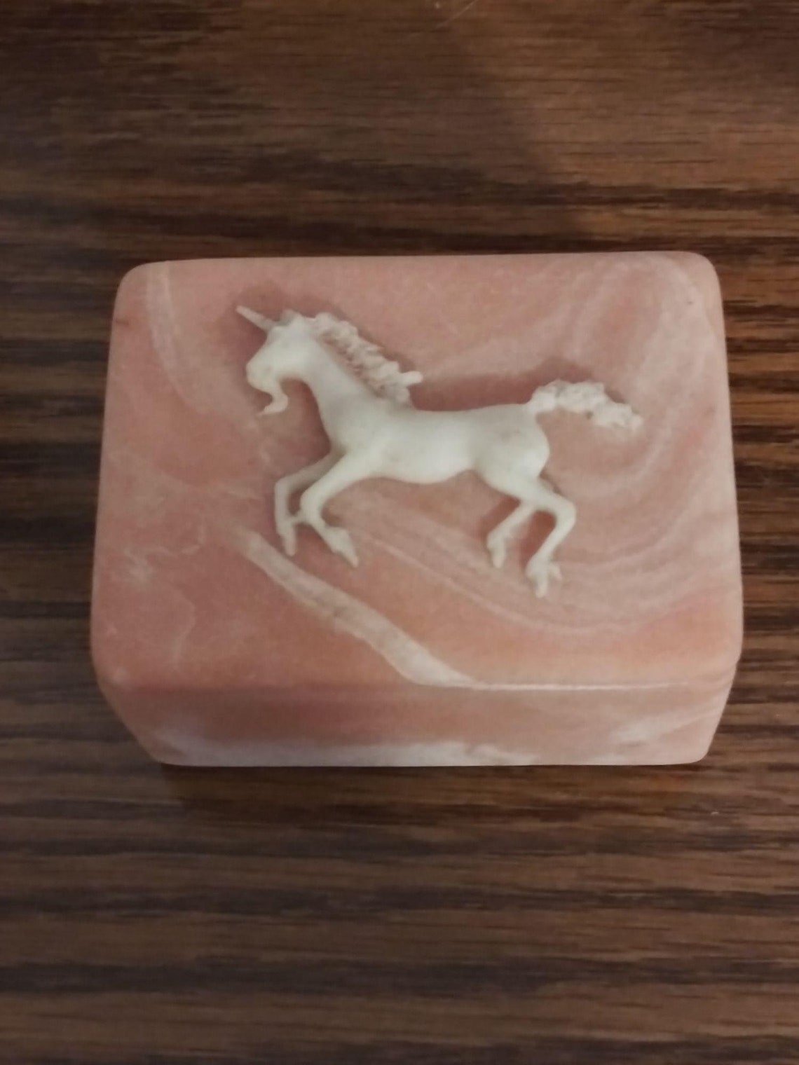 Design Gifts International Soapstone Trinket Box Pink Unicorn Etsy
