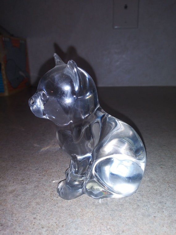 Beautiful stunning 24 Princess House lead crystal glass Cat sculpture