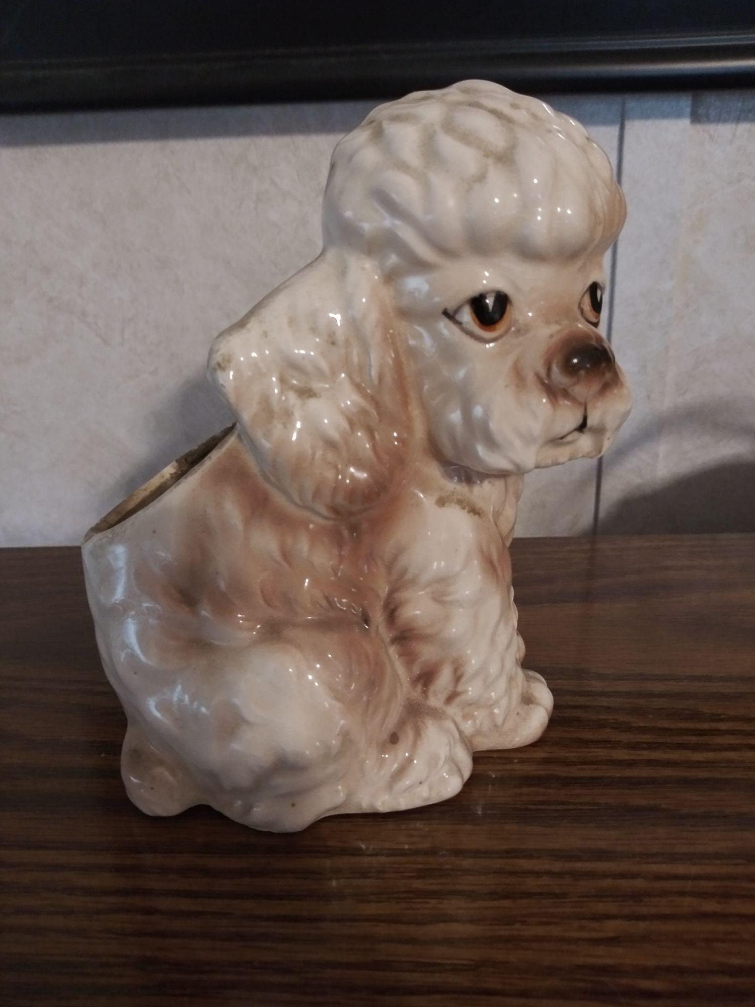 Vintage Lefton Dog Figurine Ceramic POODLE DOG PLANTER Etsy
