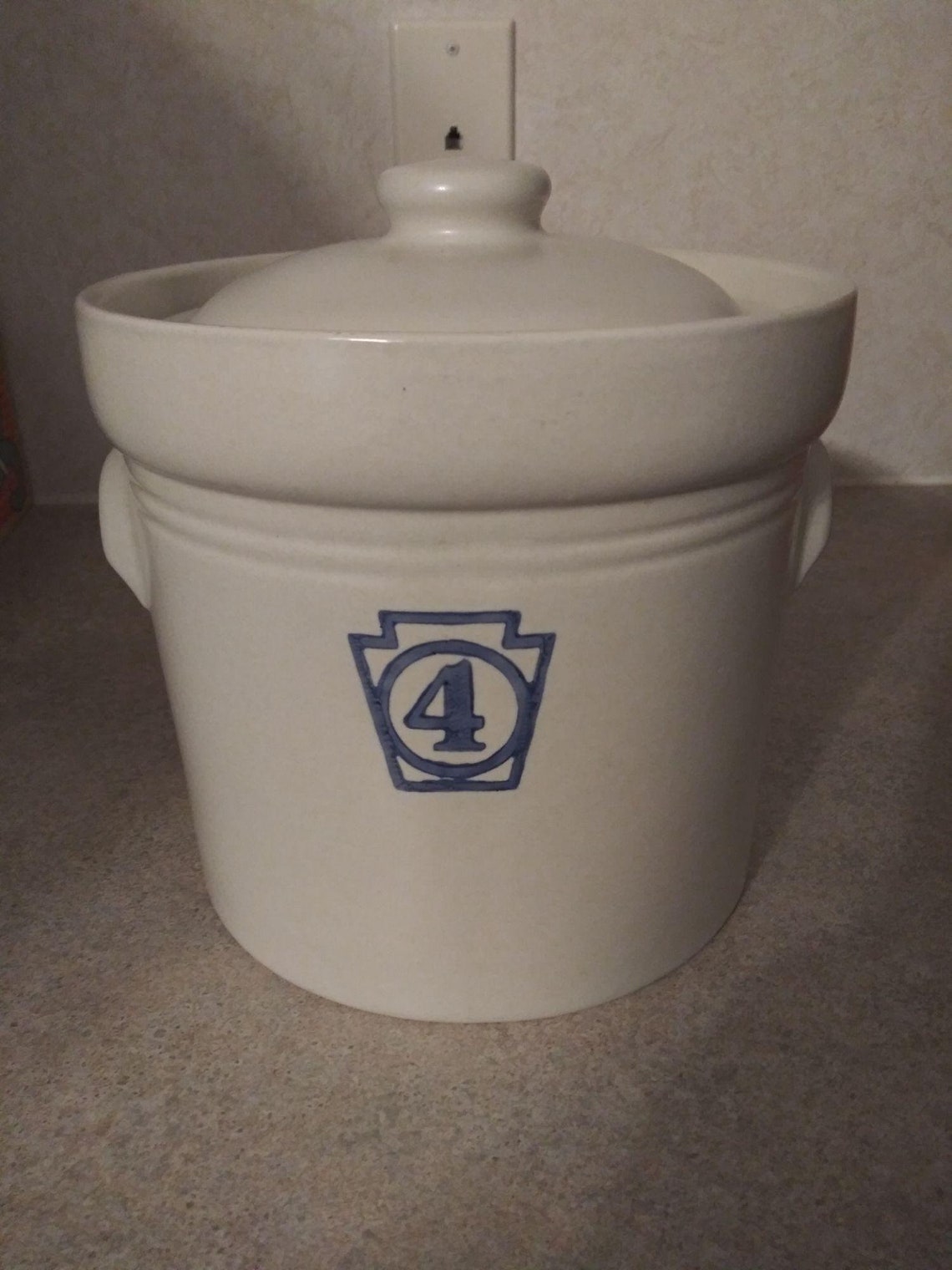 PFALTZGRAFF Pottery YORKTOWNE KEYSTONE Blue 4 Crock Canister Etsy
