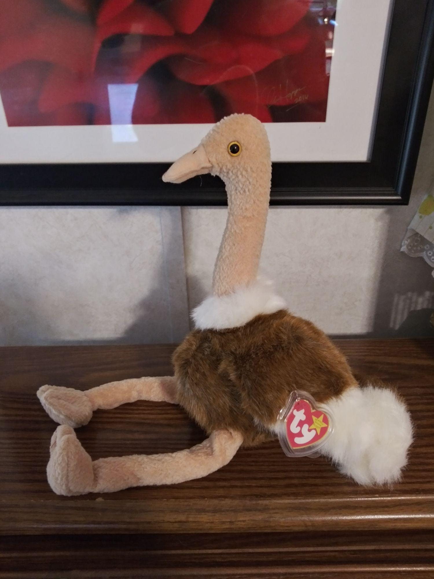 1998 TY Original Beanie Buddy Stretch the Ostrich Retired Etsy