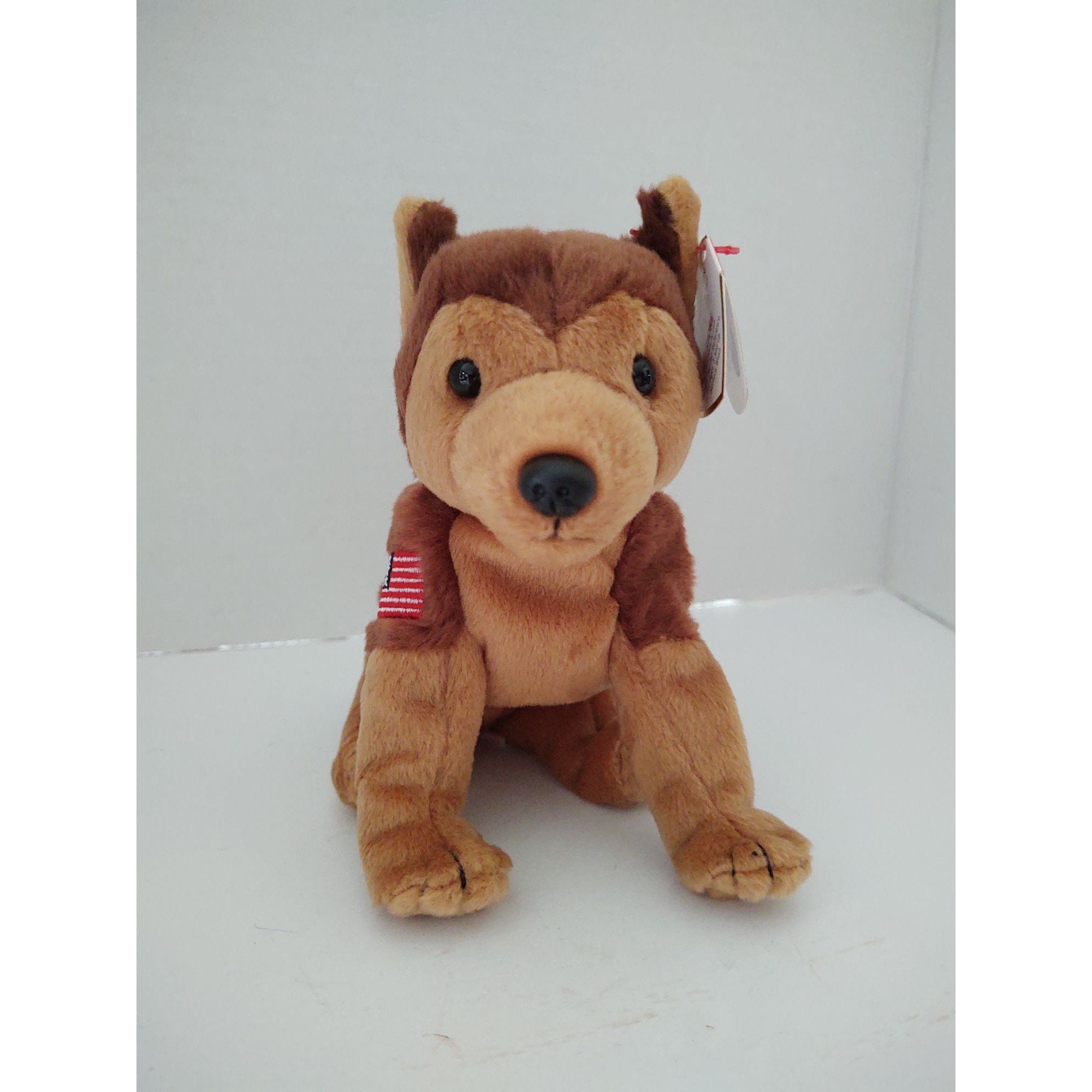 Ty Courage 7" USA Flag Dog 911 NYPD German Shepherd 2001 Beanie Baby Babies for sale online 