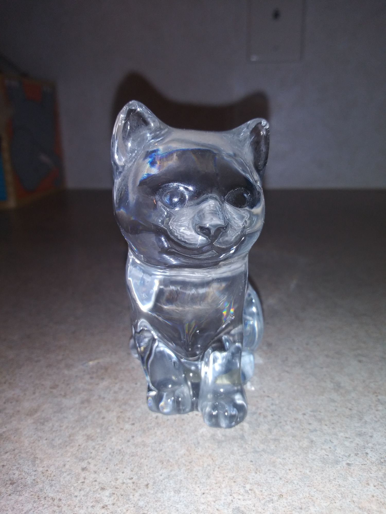 Beautiful stunning 24 Princess House lead crystal glass Cat sculpture