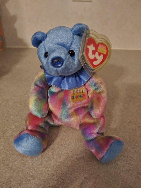 TY Beanie Baby 2001 September the Birthday Bear 7.5in NEW Etsy