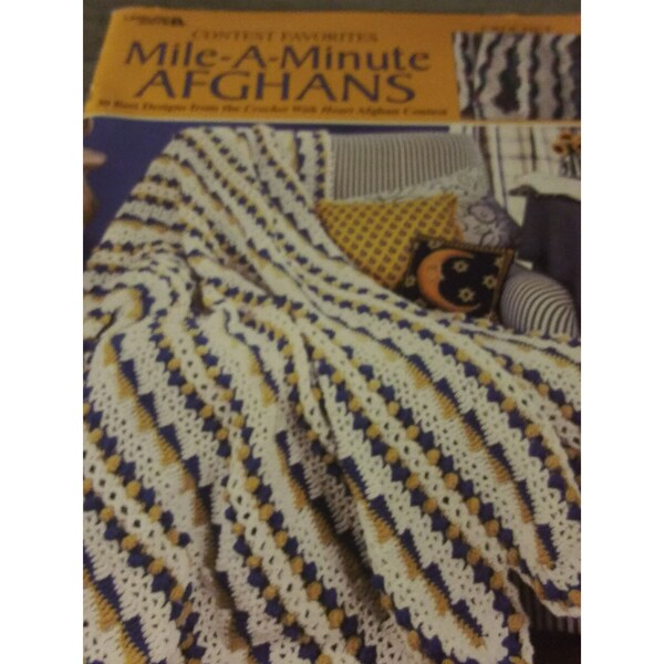 MILE-A-MINUTE AFGHANS Contest Favorites ~ Leisure Arts Book #3144 (1999)