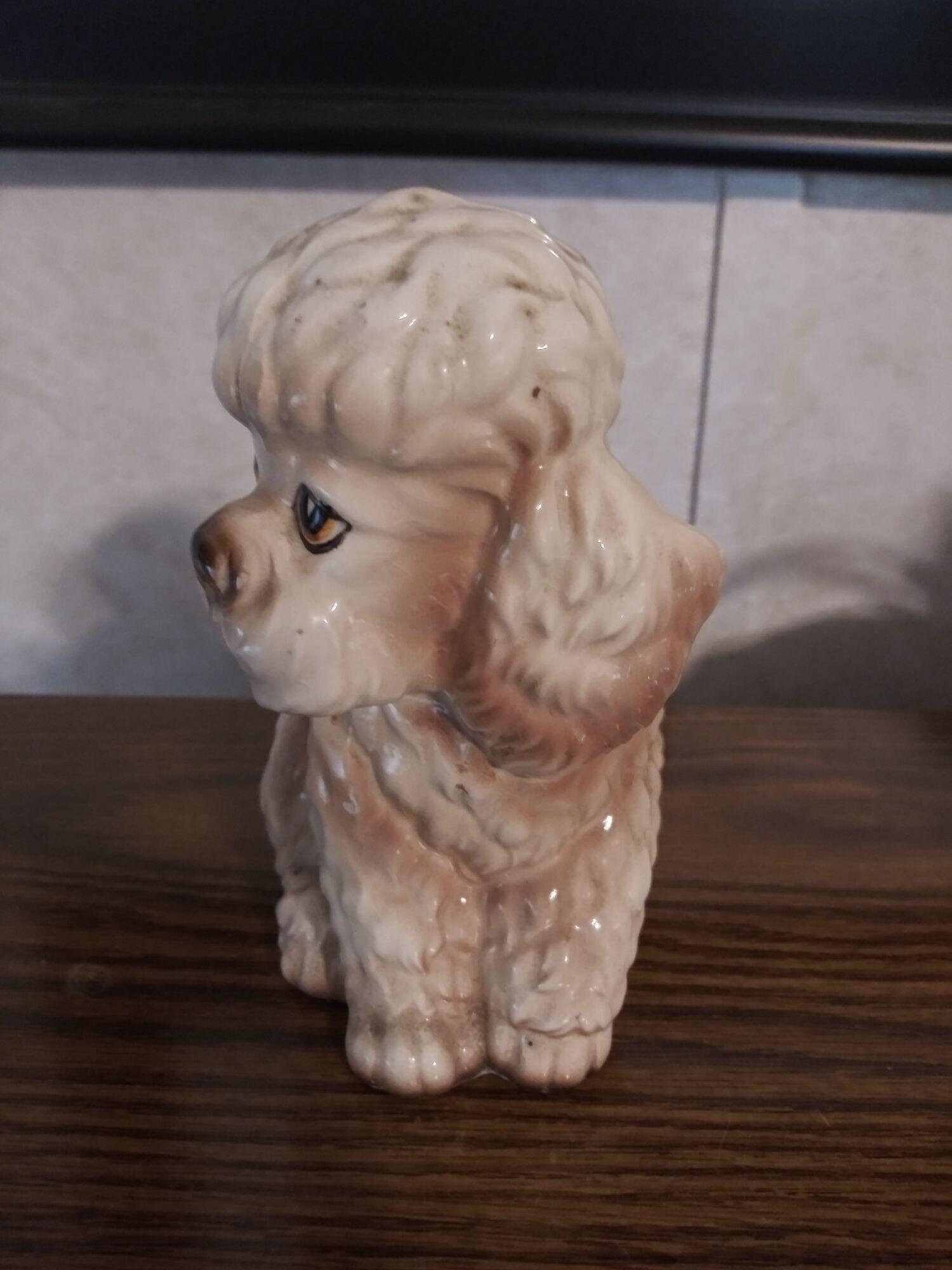 Vintage Lefton Dog Figurine Ceramic POODLE DOG PLANTER Etsy
