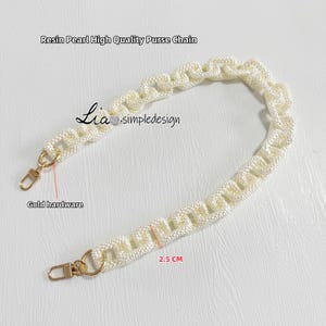 Harz Perle Hochwertige Geldbörse Kette, Legierung und Perle, Metall Schulter Handtasche Gurt, Taschengurt, Taschenzubehör, Abnehmbar, JD-221955