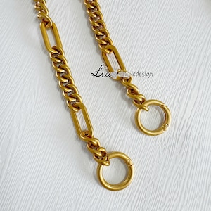 High Quality Satin Gold Purse Chain Strap, Alloy and Iron, Metal Shoulder Handbag Strap, Purse Replacement Chains, Bag Accessories,JD-222731