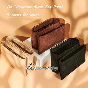 Purse Organizer Insert Fit &quot;Pochette Métis Bag&quot; Pouch Handbag Shaper Premium Felt,Bag Shaper,Bag Liner, JD-223071
