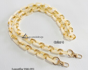Acrylic High Quality Purse Chain, Metal Shoulder Handbag Strap, Replacement Handle Chain, Metal Crossbody Bag Chain Strap, LD-223408