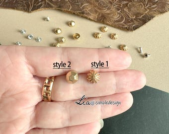 PACK of 5 Metal Gold Rivets studs, Leather Studs, Leather Craft Decorative Rivet, M-22217