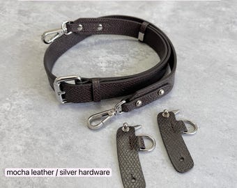 Juego de correas para bolsos Longchamp, de piel flor de primera calidad, para bolsos pequeños y medianos, correa de hombro ajustable y herrajes, 224078