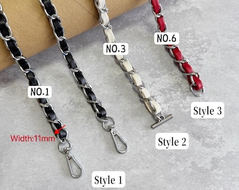 Cadena para bolso de alta calidad (12 colores, 11 mm), de cobre y cuero sintético, correa de metal para bolso de hombro, correa para bolso, accesorios para bolso, JD-223064