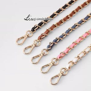 8 mm hochwertige Geldbörse Kette, Kupfer und PU-Leder, Metall Schulter Handtasche Gurt, Taschengurt, Taschenzubehör, JD-223617