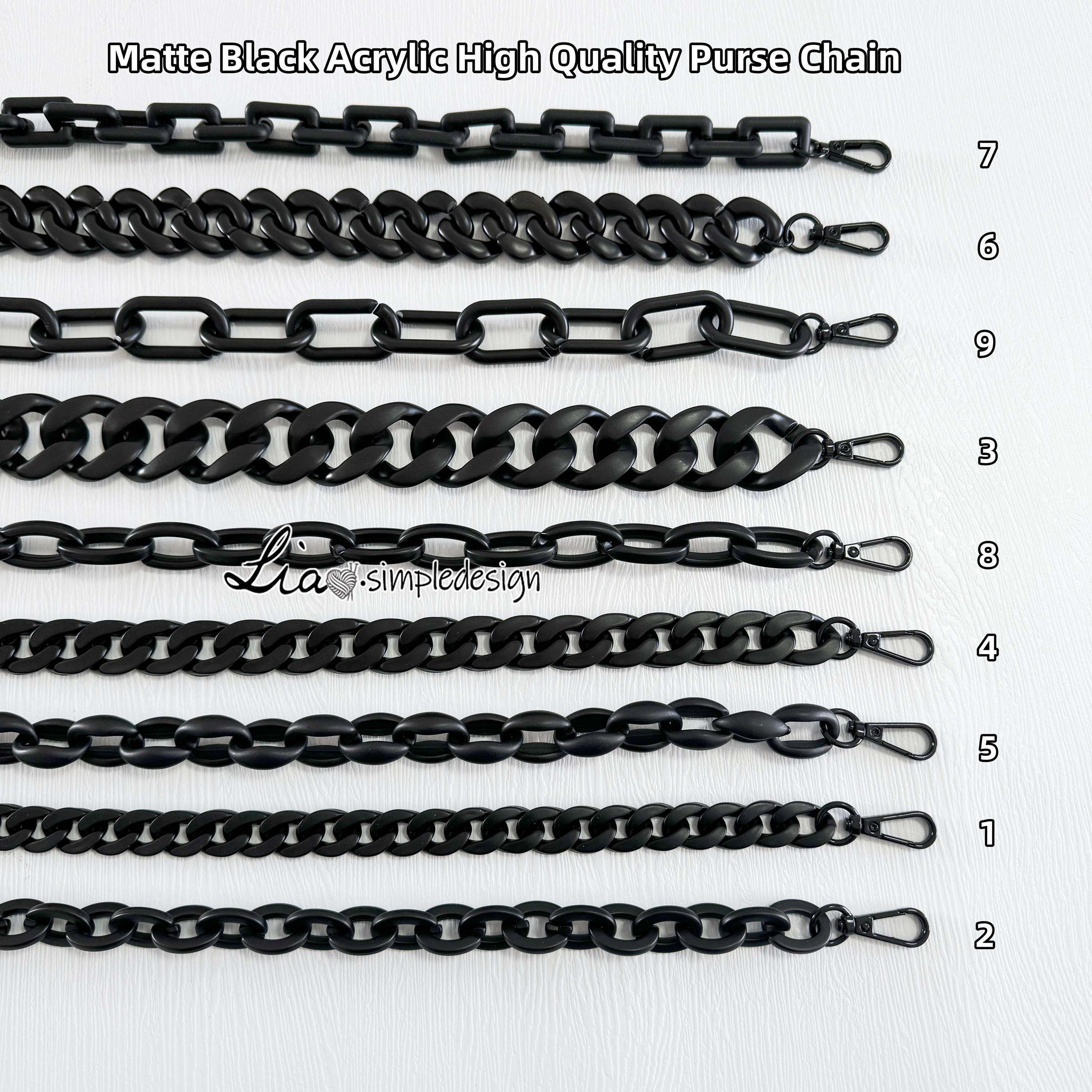 Matte Black Acrylic High Quality Purse Chain,metal Shoulder