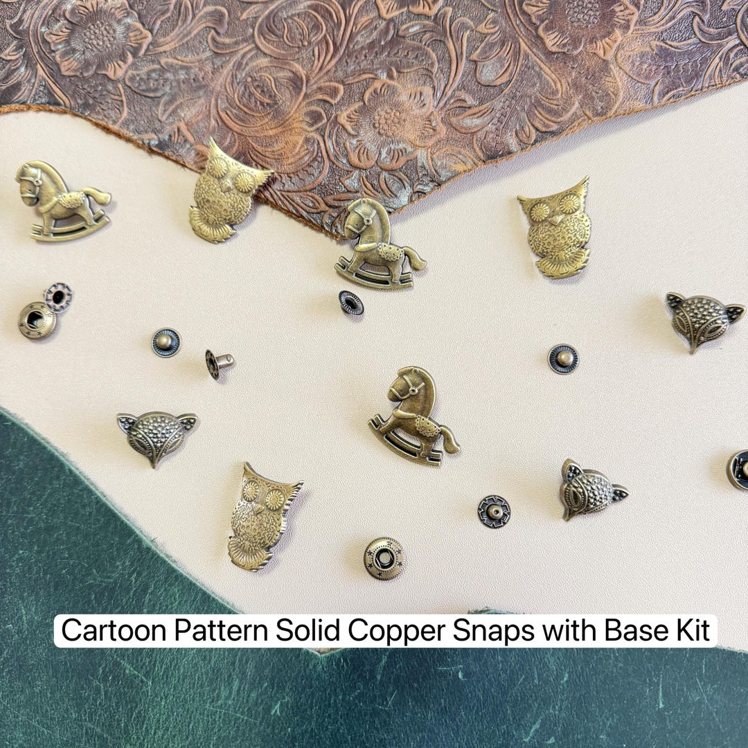 PACK of 5,adorable Cartoon Pattern Solid Copper Snap Fasteners Kit With ...