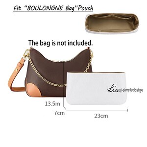 2 Materials, Purse Organizer Insert Fit &quot;BOULOGNE Bag&quot; Pouch Handbag Shaper Premium Felt, Bag Shaper, Bag Liner, JD-223495