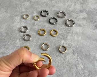 SET of 2, O-Ring Buckle Handbag Purse Bag Spring Hooks, Metal Shoulder Strap Buckle, Link Buckle, Swivel Trigger Clips Snap Loop, PJ-22147