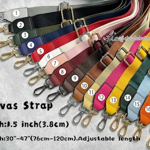 17 Farbe, 1,5-Zoll-Taschengurt, hochwertige Leinwand Gurt, Canvas Schulter Handtasche Gurt, Ersatzgriff, Taschenzubehör,JD-22700-1