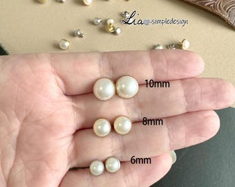 PACK of 100 Half Round Acrylic Pearl Rivets studs, Leather Studs, Leather Craft Decorative Rivet, M-22172