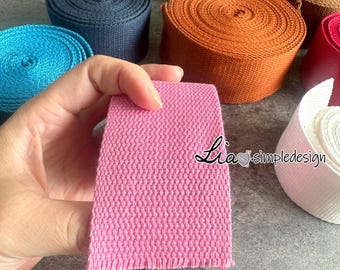 25 Color, 2 Inch Cotton Webbing Heavy Duty Bag handles, bag strap for tote bag Upholstery Webbing ,BY22508