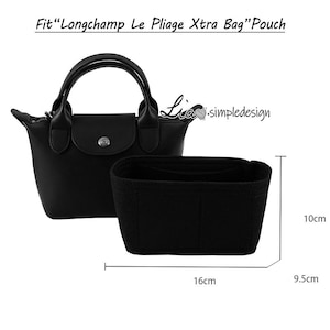 Organizador de bolsos "Longchamp Le Pliage Xtra Bag", inserto, moldeador de bolsos de fieltro premium, moldeador de bolsos, forro de bolso, JD-223259