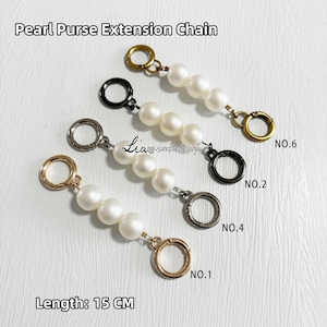 Pearl High Quality Purse Extension Chain, Alloy and Pearl, Metal Shoulder Extension Handbag Strap, Bag Strap, Bag Accessories, JD-221404